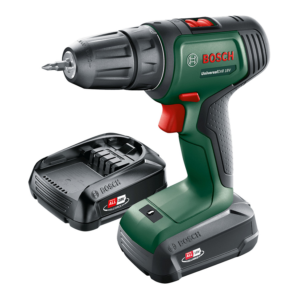 Akumulatorska bušilica-odvijač BOSCH UniversalDrill 18V (2x 1.5Ah, punjač, kofer)-0