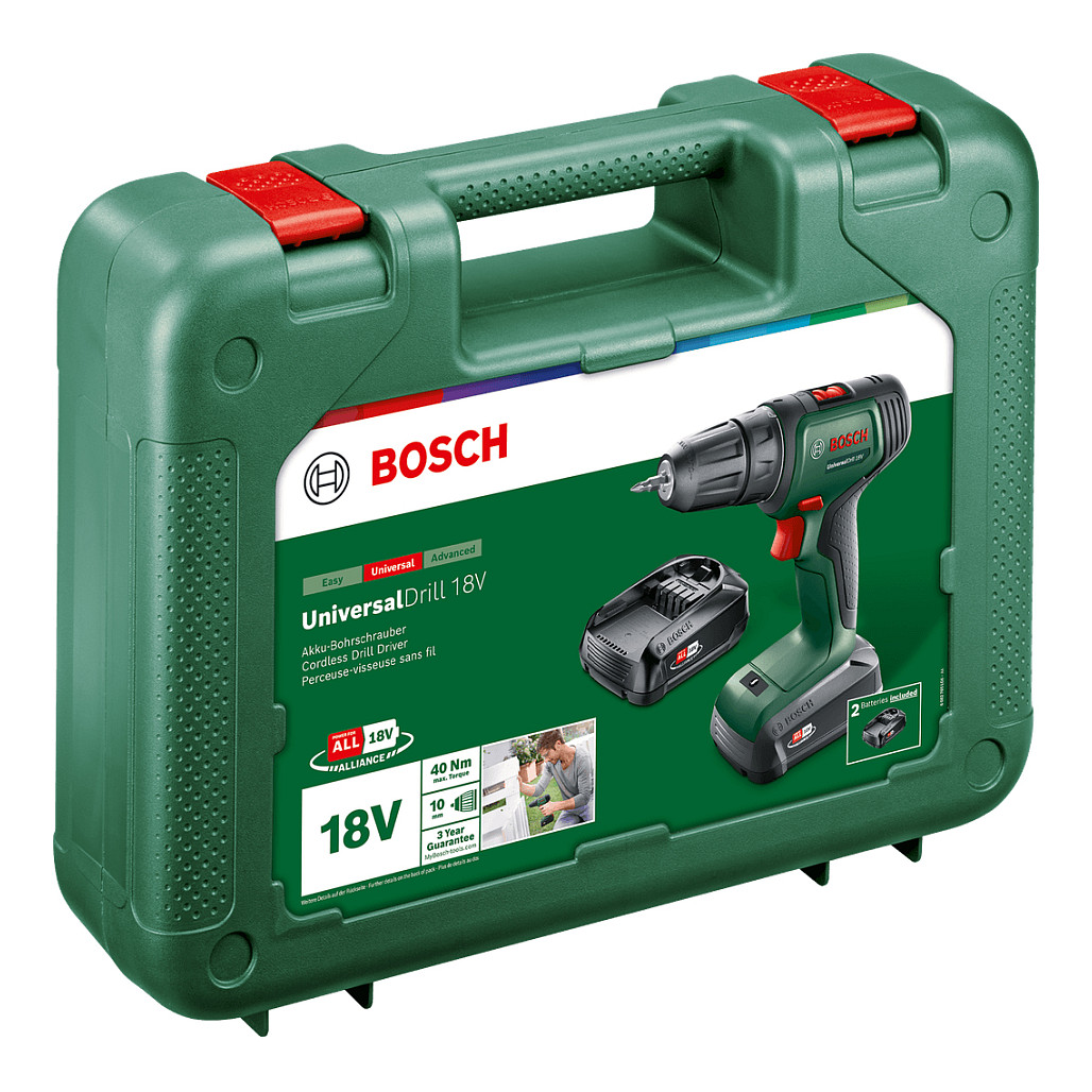 Akumulatorska bušilica-odvijač BOSCH UniversalDrill 18V (2x 1.5Ah, punjač, kofer)-2