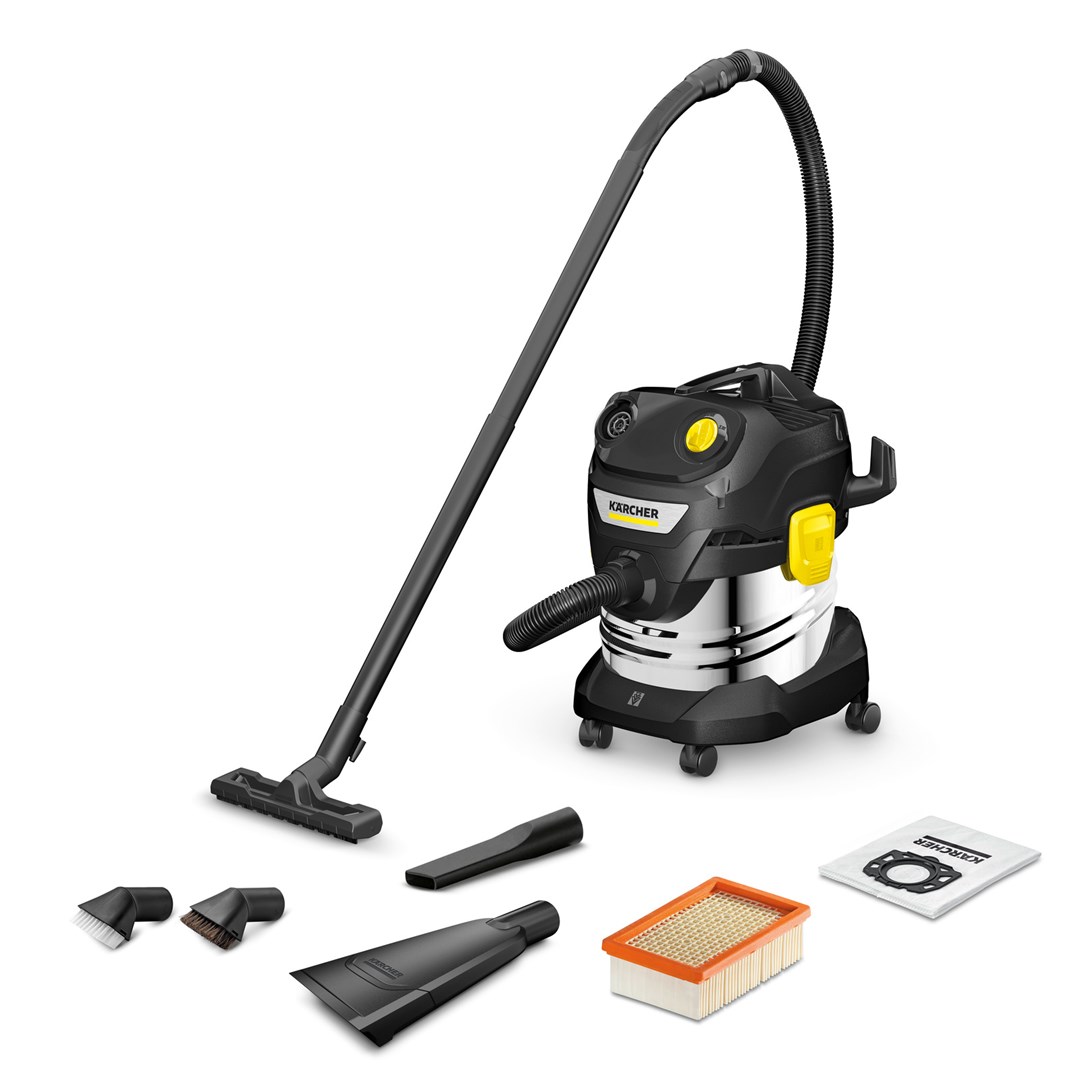Usisavač za mokro i suho usisavanje KARCHER WD 4 S V-20/5/22 (1000W, 20L, inox spremnik, funkcija puhanja)-0