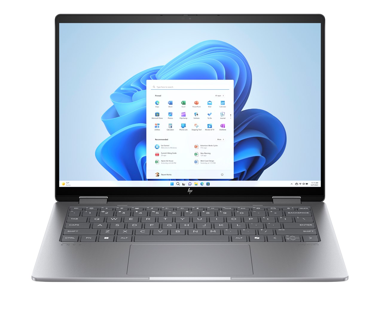 Laptop HP Envy x360 14-fa0016nw (14", WUXGA Touch 300 nits, AMD Ryzen 7 8840HS, 16GB, 512GB SSD, Radeon 780M, Windows 11) Meteor Silver – internacionalna non HR tipkovnica-0