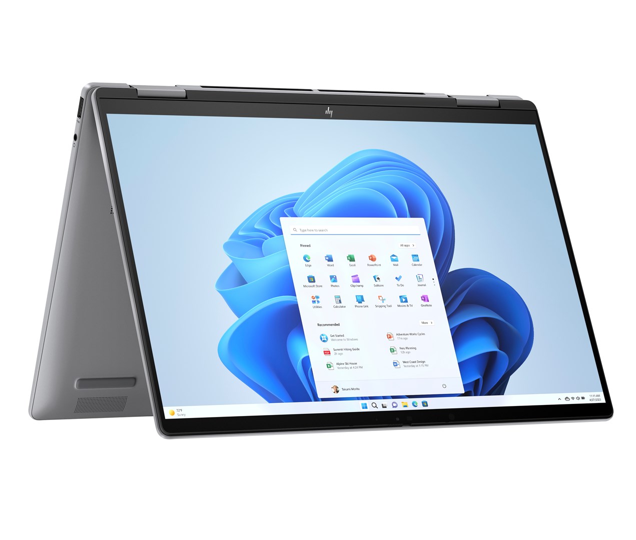 Laptop HP Envy x360 14-fa0016nw (14", WUXGA Touch 300 nits, AMD Ryzen 7 8840HS, 16GB, 512GB SSD, Radeon 780M, Windows 11) Meteor Silver – internacionalna non HR tipkovnica-1