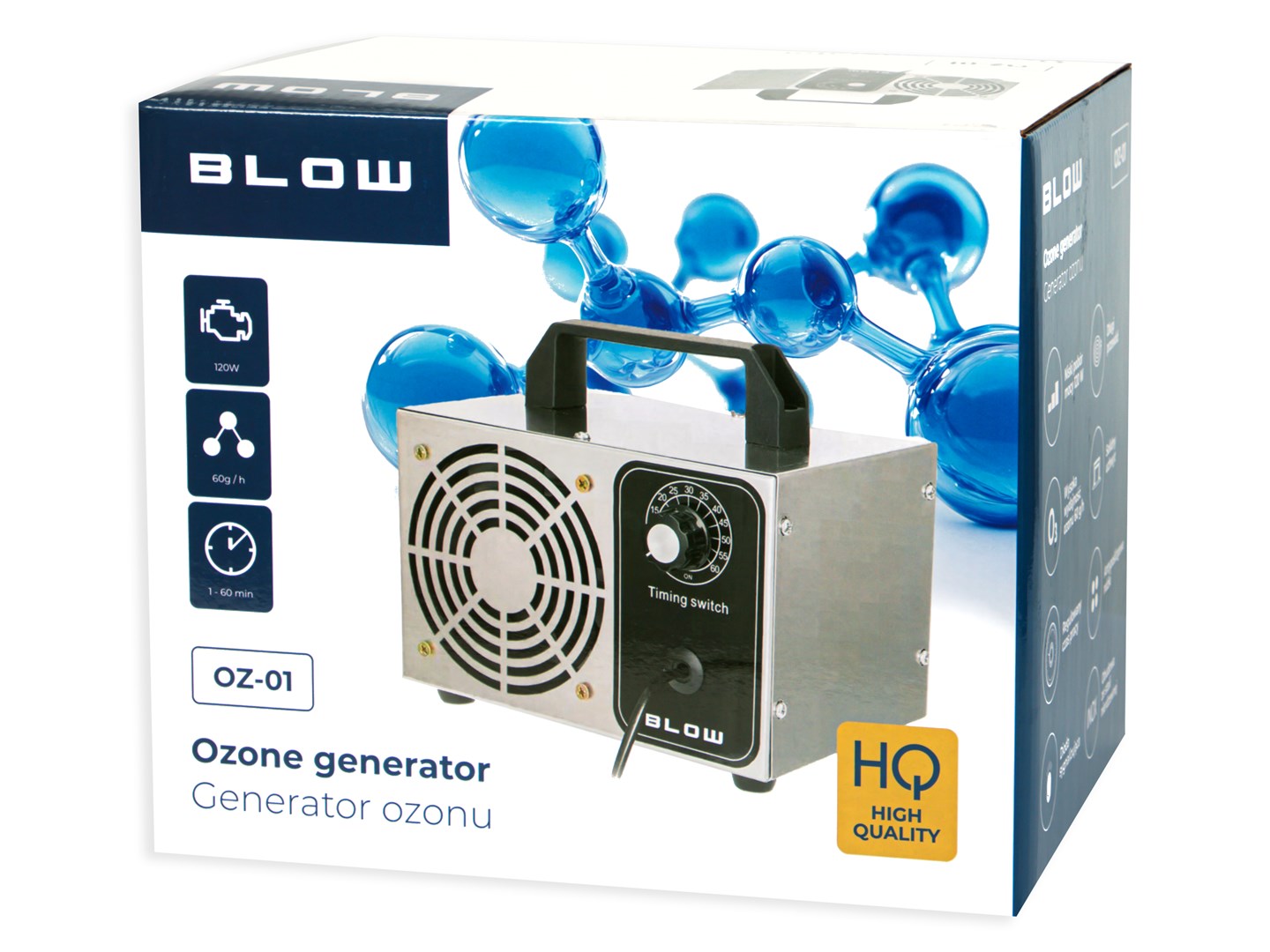 Generator ozona BLOW OZ-01 (60.000 mg/h, 120W, timer)-0