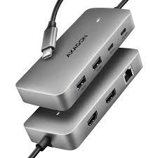 USB-C Hub AXAGON HMC-CUB83X2 (2x USB 3.2 Gen2, USB-C, GLAN, 8K HDMI, 8K DP, PD 100W)-0