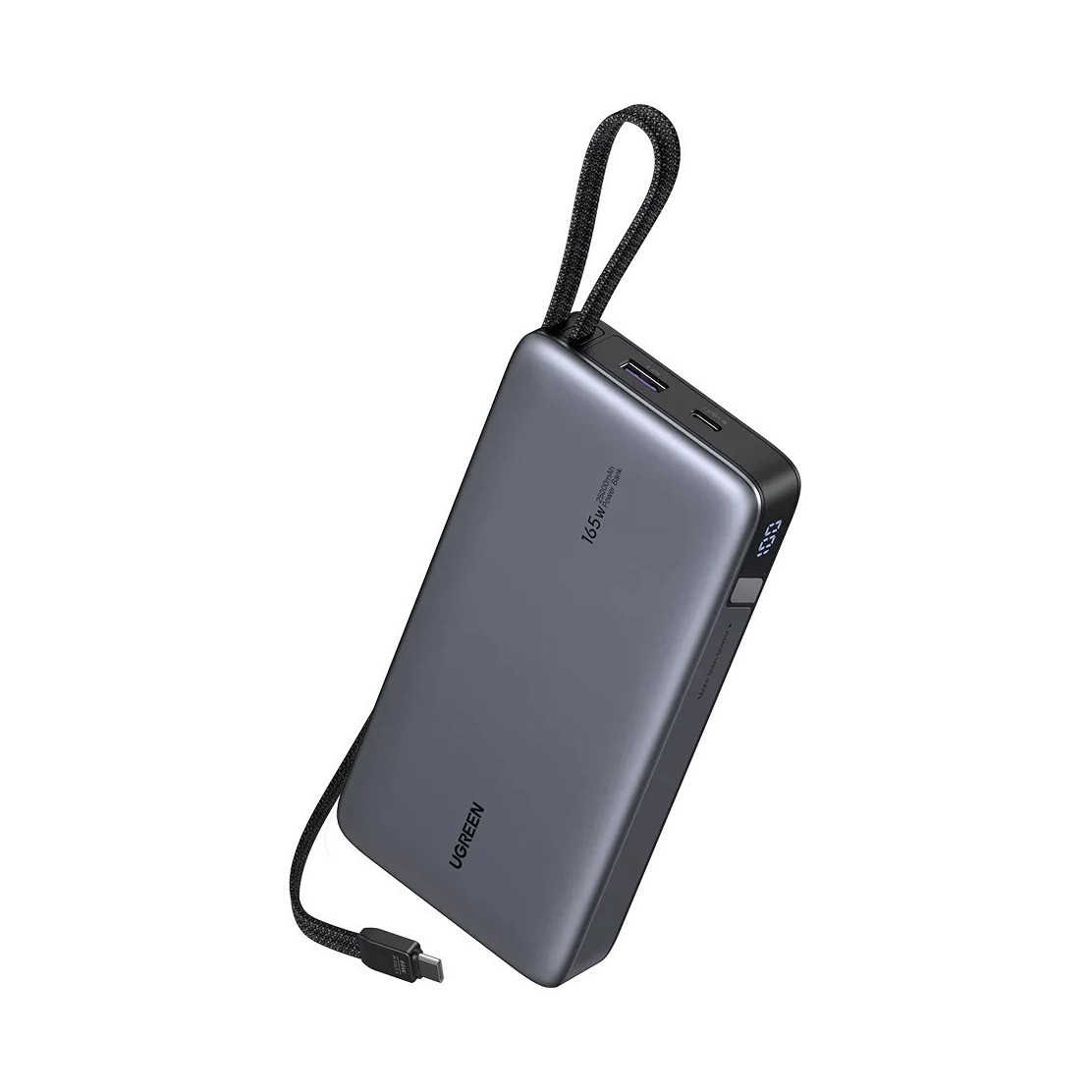 Prijenosni punjač UGREEN 15595 Power Bank 25000 mAh (165W, 2x integrirani USB-C kabel, sivi)-3