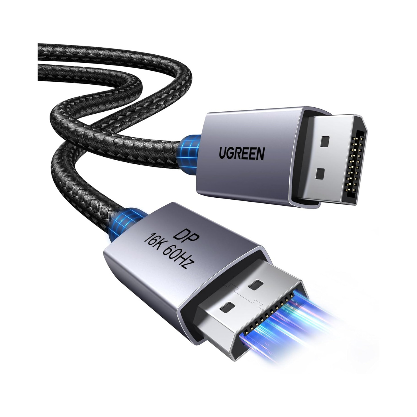 Kabel UGREEN DP131 (DisplayPort 2.1, 16K@60Hz, 0.5m, sivi)