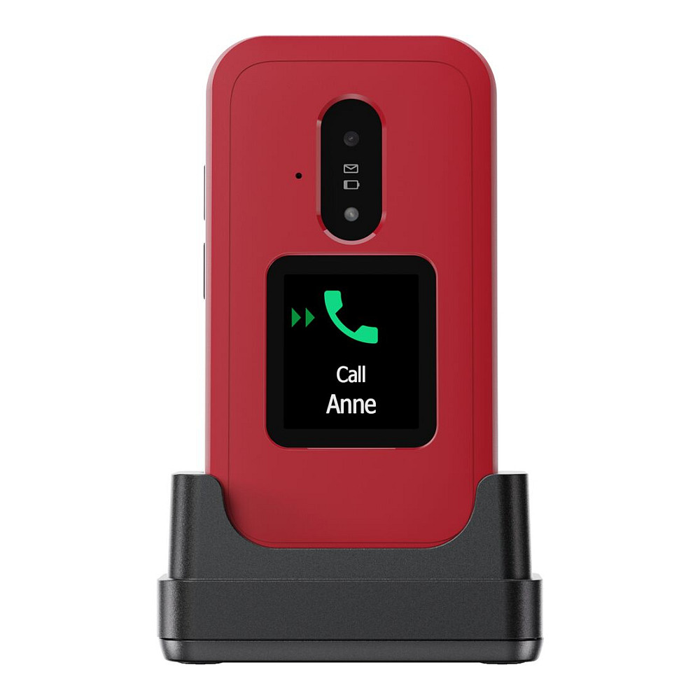 Preklopni mobitel DORO Primo 418 (crveni, SOS tipka, stalak za punjenje)-5