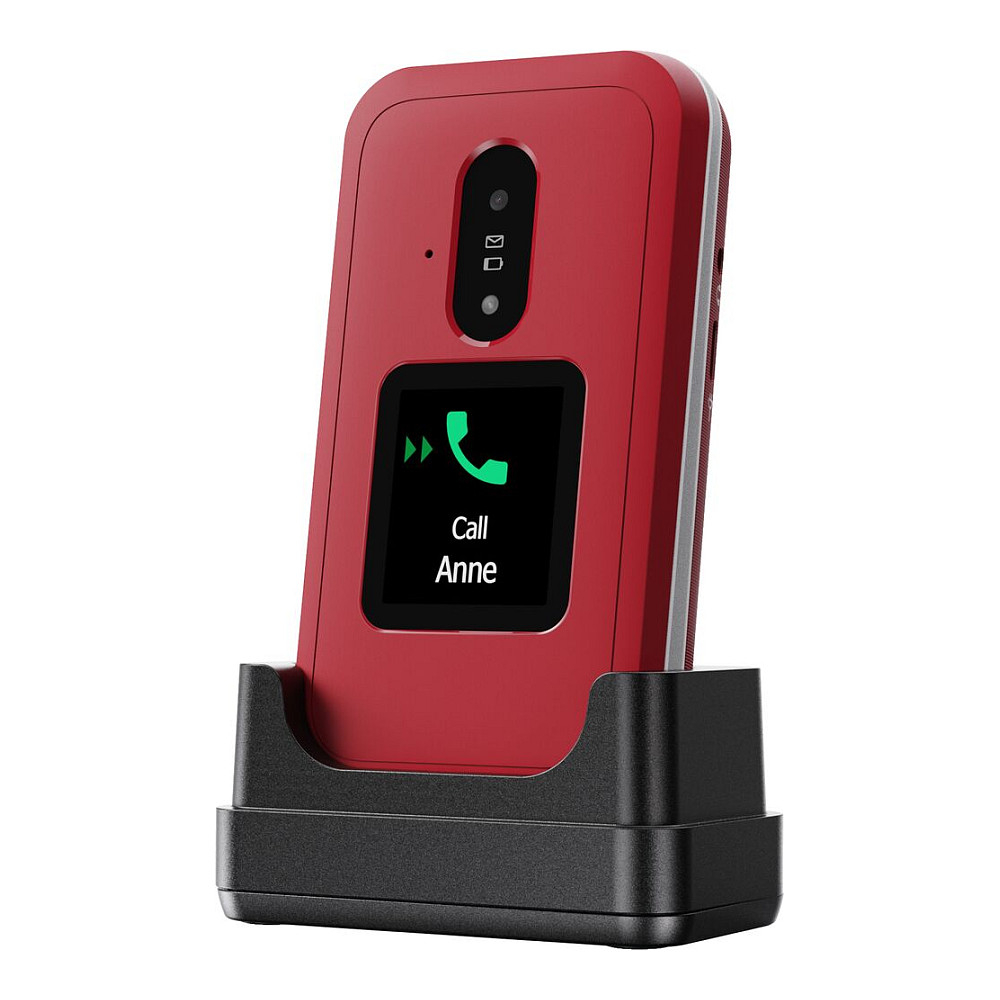 Preklopni mobitel DORO Primo 418 (crveni, SOS tipka, stalak za punjenje)-9