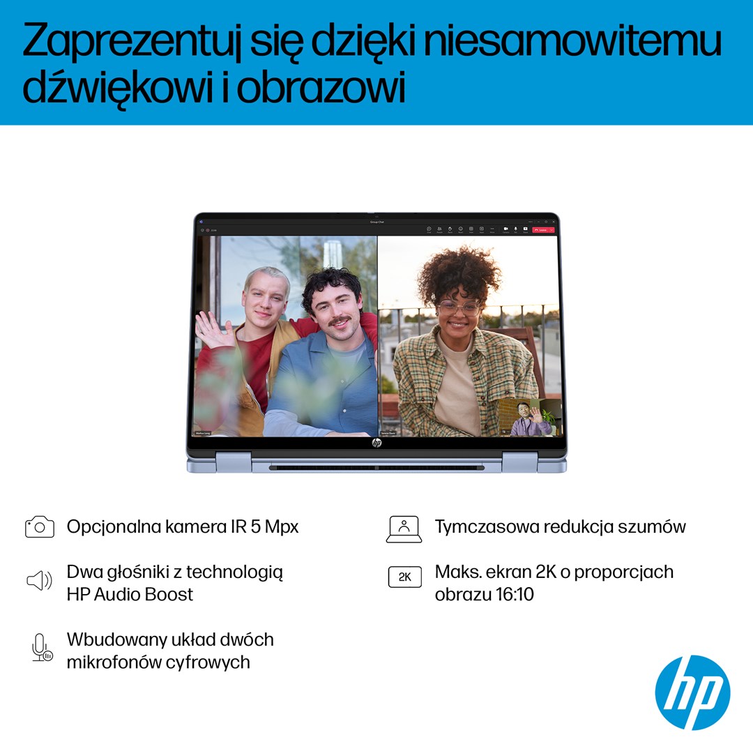 Prijenosno računalo HP OmniBook 5 Flip 14-fp0004nw (14" 2K Touch, Core 5 120U, 16GB RAM, 512GB SSD, Intel Graphics, Win11) Blue Sky - non-HR tipkovnica-6