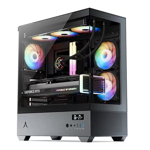 Kućište za računalo SPIRE U30 Plus RGB (ATX Mid Tower, kaljeno staklo, 4x 120mm RGB ventilatora) crno