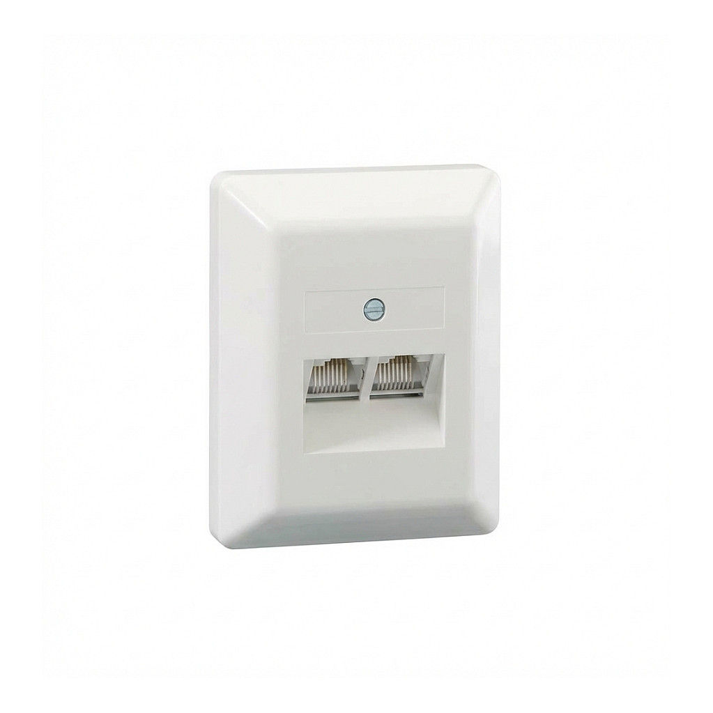 Mrežna utičnica RUTENBECK UAE 8/8 (8/8) AP (nadžbukna, 2x RJ45, Cat.3, bijela)-0