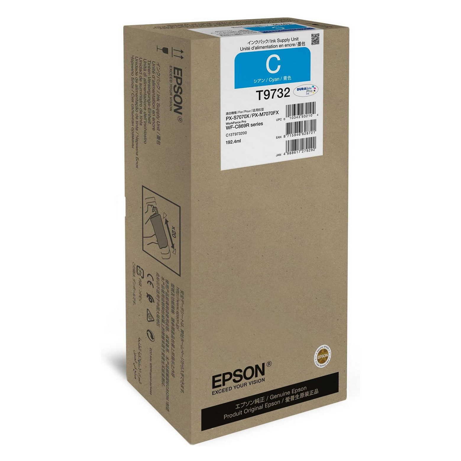 Tinta EPSON C13T04A240 (Cyan, 192.4ml, XL)