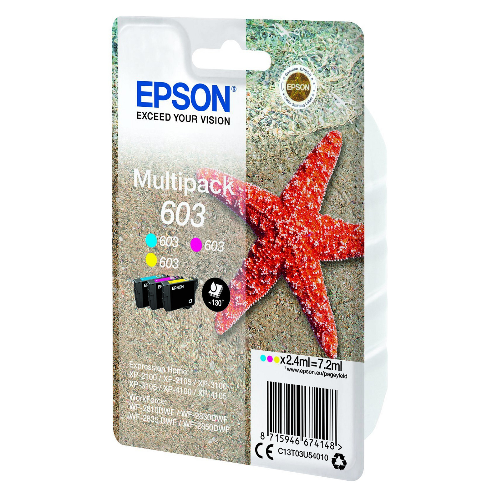 Tinta EPSON 603 Colour Multipack (C13T03U54020)-1