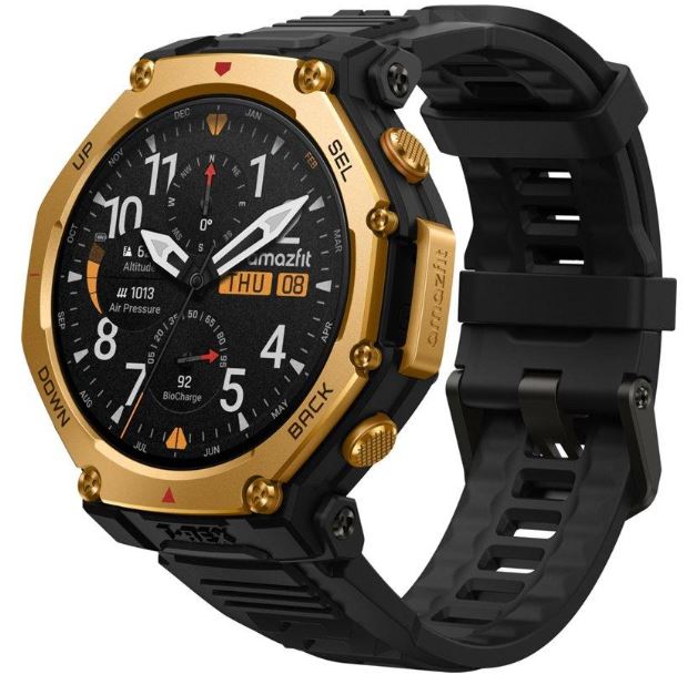 Pametni sat AMAZFIT T-Rex 3 Pro (44mm, 1,32", AMOLED, GPS, Bluetooth 5.2, 10ATM, Black Gold)