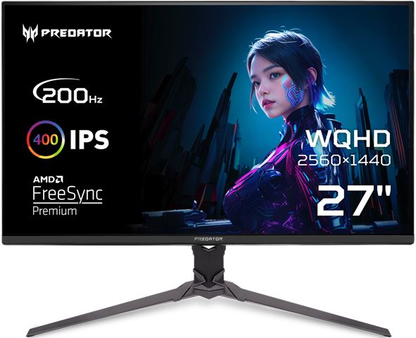 Gaming Monitor ACER Predator XB273U Xbmiiprzx (27" WQHD IPS, 200Hz, 0.5ms, HDR400)-0