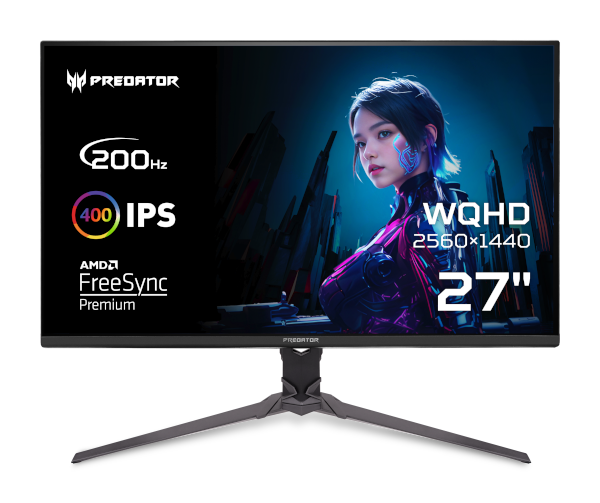 Gaming Monitor ACER Predator XB273U Xbmiiprzx (27" WQHD IPS, 200Hz, 0.5ms, HDR400)-1