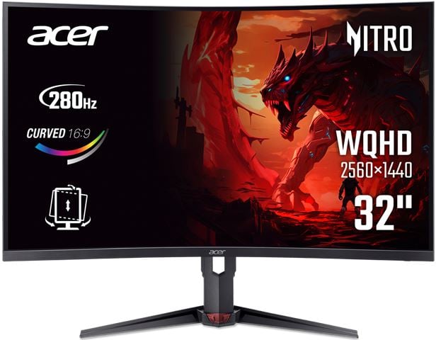 Gaming Monitor ACER Nitro XZ323QU Z1bmiiprx (31.5" VA, 2560x1440, 280Hz, 0.5ms, FreeSync Premium)