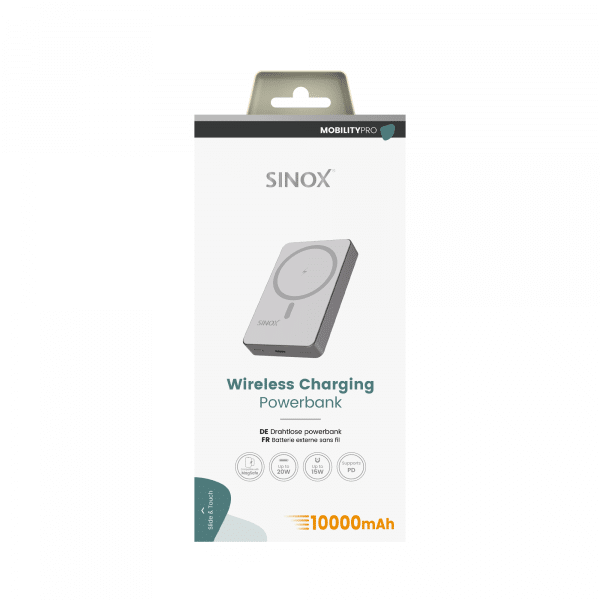Power bank SINOX Pro SXP9100 Wireless Magsafe 10000 mAh, siva-1