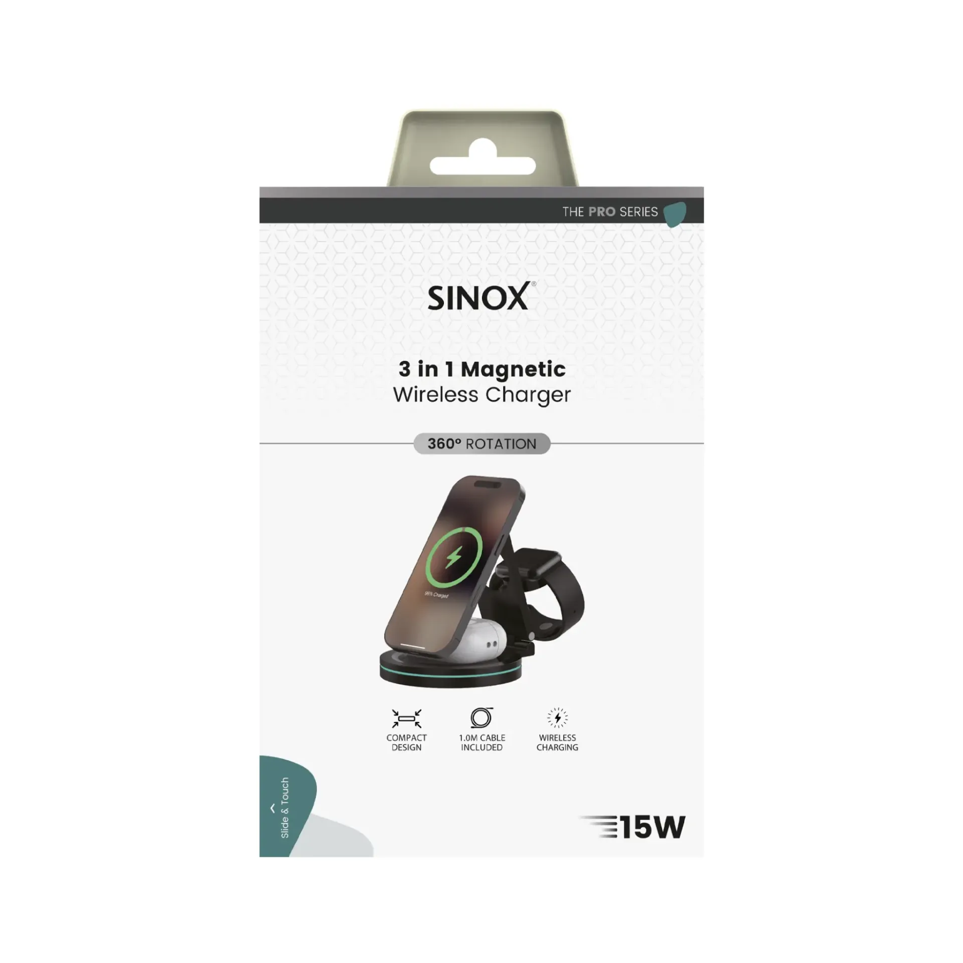 Punjač i stalak SINOX Pro Mobility SXI0840 Wireless 3 u 1, 15W-3