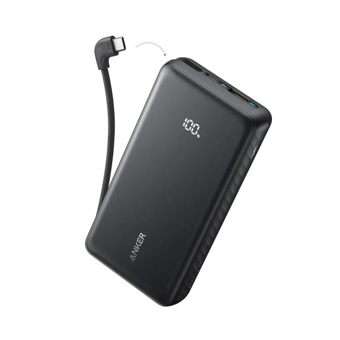 Prijenosni punjač ANKER Zolo Power Bank A110E 20000 mAh (22.5W, ugrađeni USB-C kabel) crni