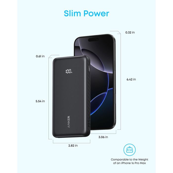 Prijenosna baterija ANKER Zolo Power Bank 10000 mAh (22.5W, ugrađeni USB-C kabel) crna-4
