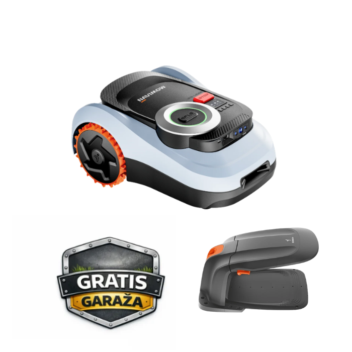 Robotska kosilica SEGWAY Navimow i220E Lidar Pro (do 2000 m², AWD, širina košnje 22 cm, Wi-Fi, Bluetooth, 4G, siva boja)-0