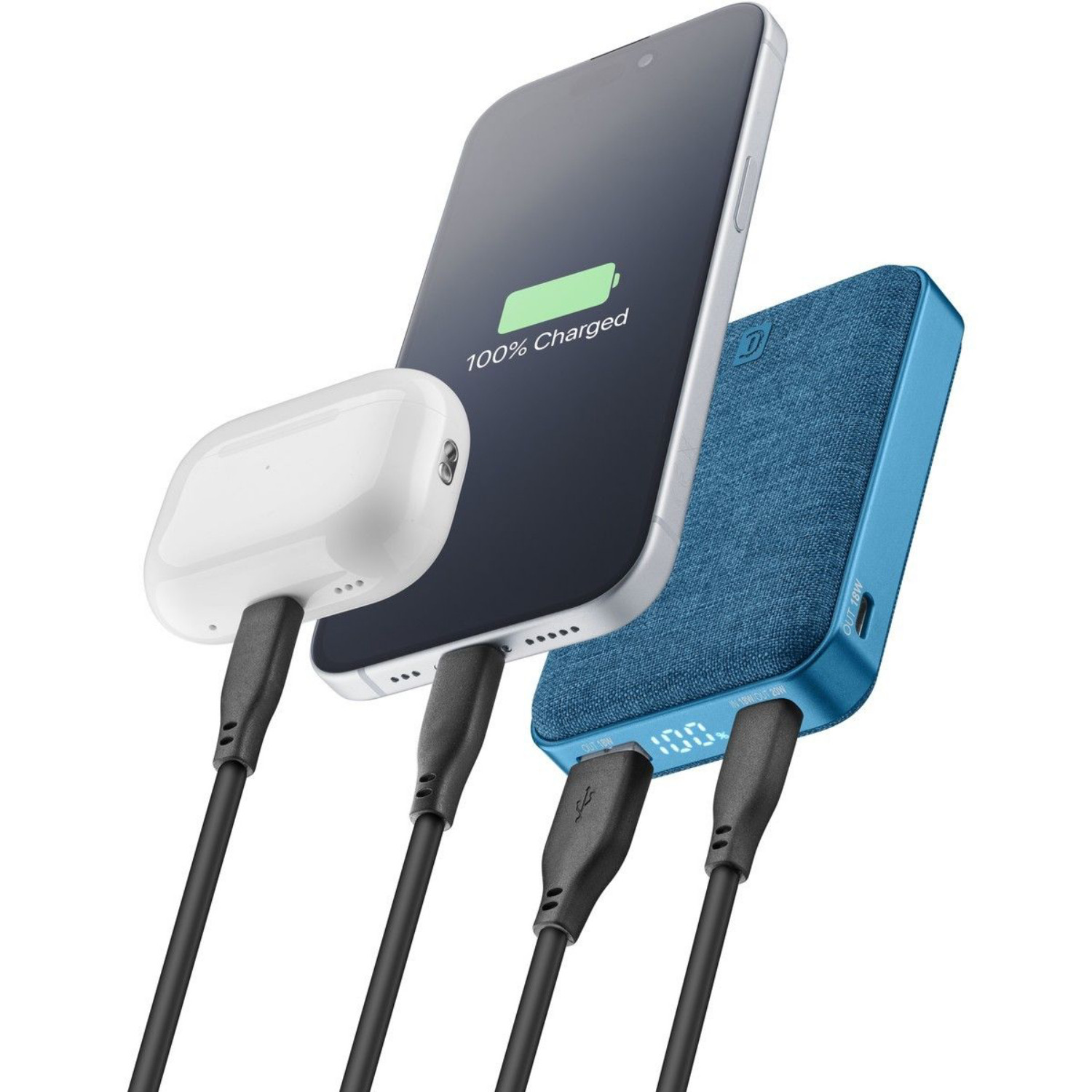 Baterija prijenosna CELLULARLINE, 10 000 mAh, Glam, plava-1