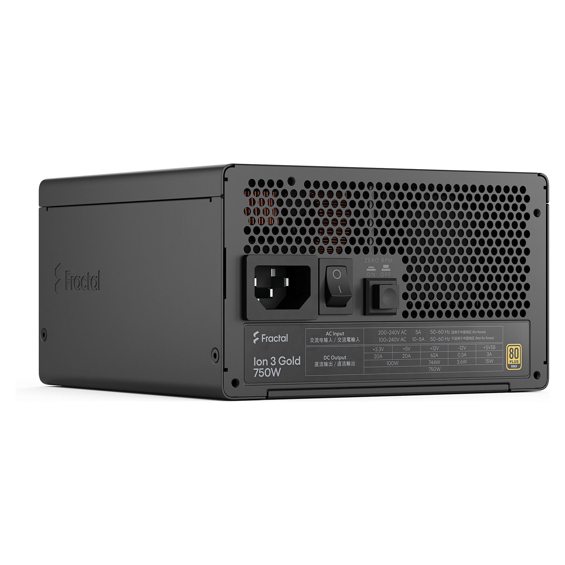 Napajanje za računalo FRACTAL DESIGN Ion 3 Gold 750W (80+ Gold, potpuno modularno, ATX 3.1)-11