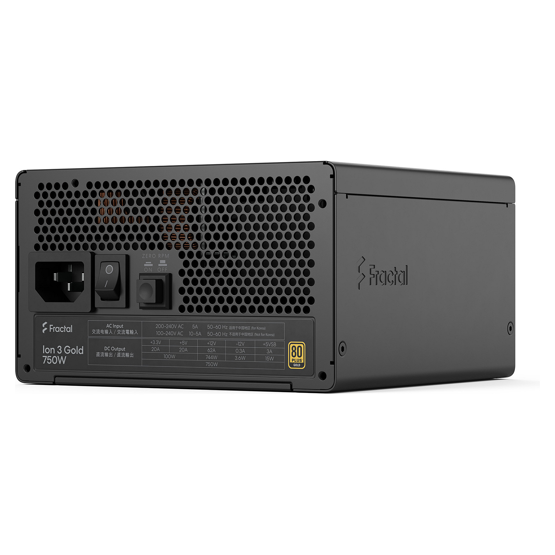 Napajanje za računalo FRACTAL DESIGN Ion 3 Gold 750W (80+ Gold, potpuno modularno, ATX 3.1)-15