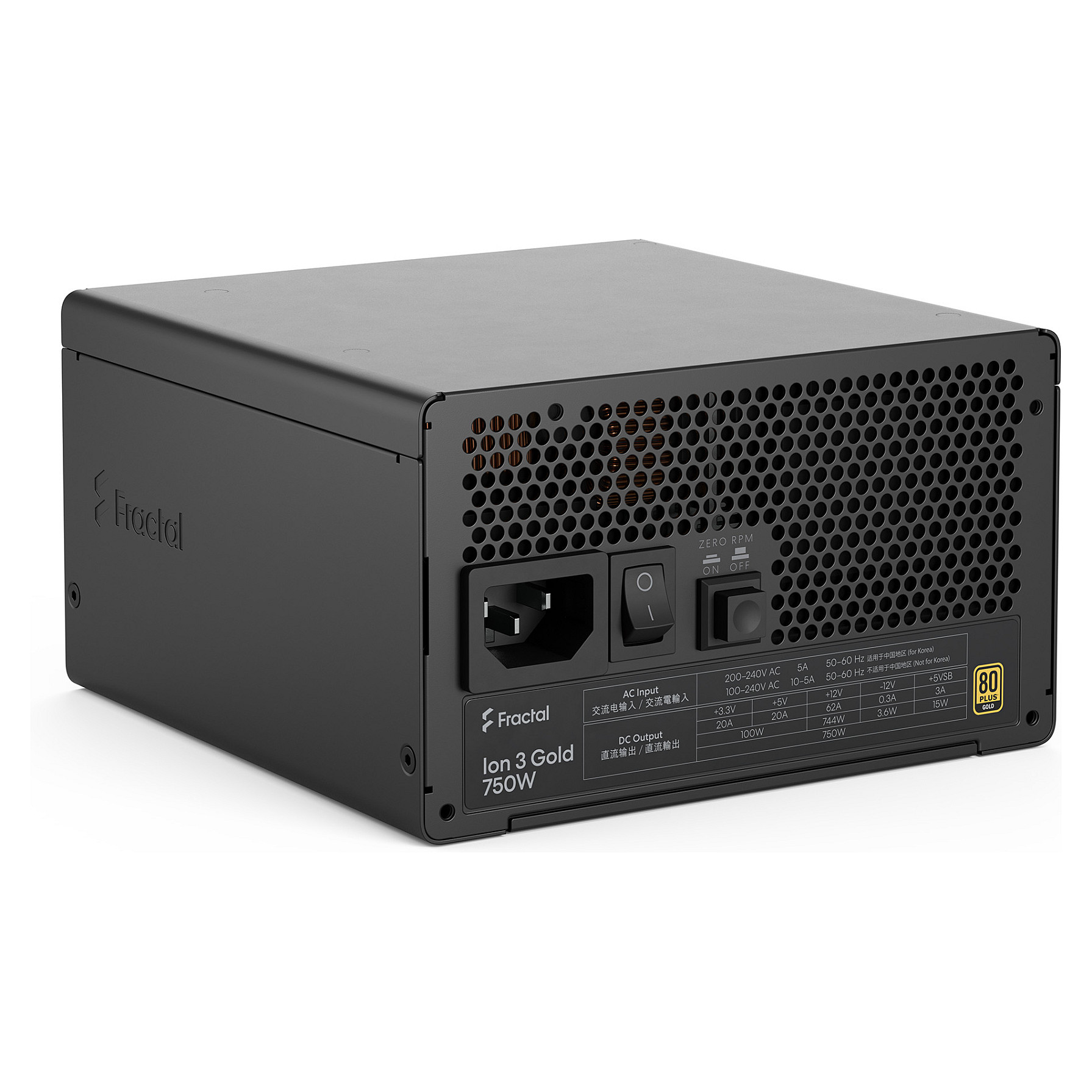 Napajanje za računalo FRACTAL DESIGN Ion 3 Gold 750W (80+ Gold, potpuno modularno, ATX 3.1)-17