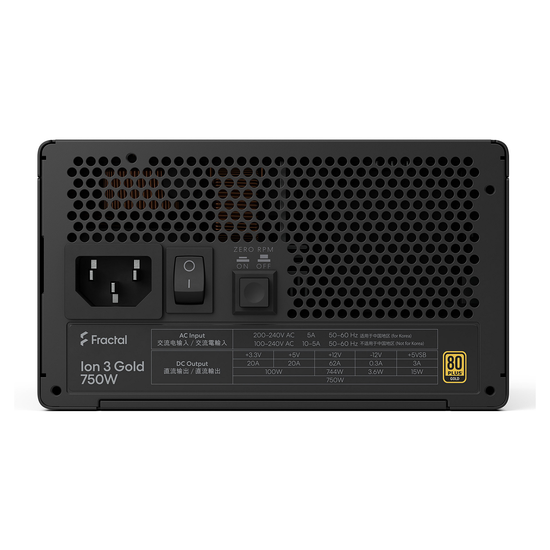 Napajanje za računalo FRACTAL DESIGN Ion 3 Gold 750W (80+ Gold, potpuno modularno, ATX 3.1)-3