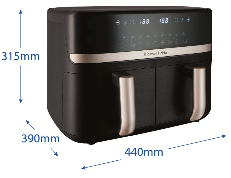 Friteza na vrući zrak RUSSELL HOBBS SatisFry Snappi 27290-56 (8.5 L, 2600 W, dvije košare)-10