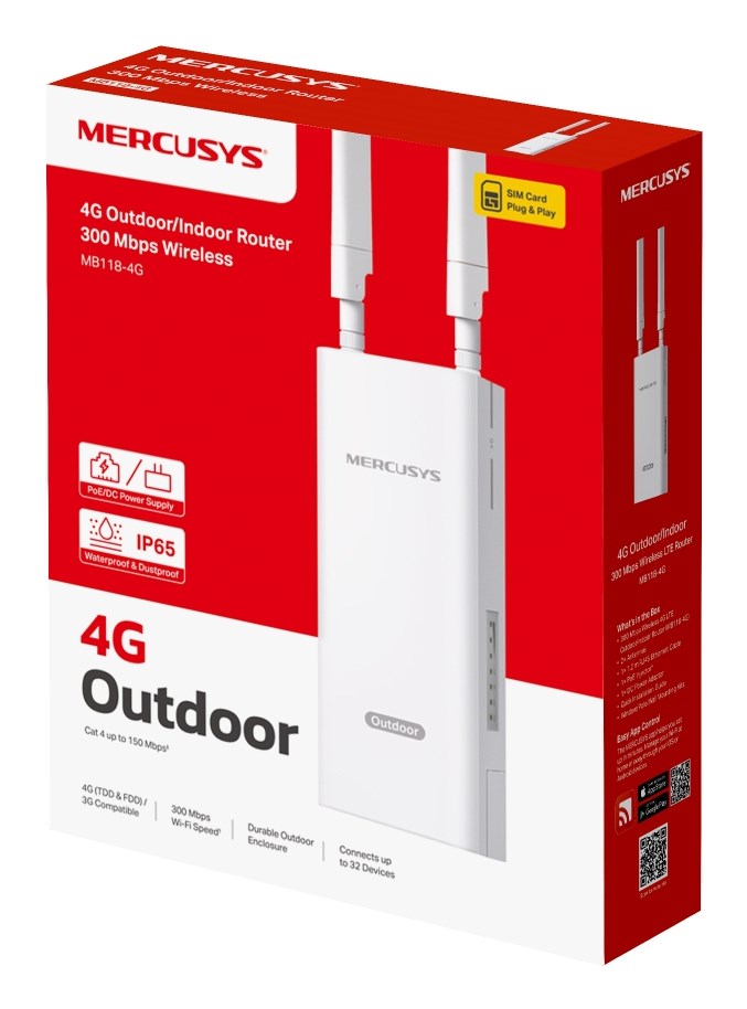 4G LTE Router MERCUSYS MB118-4G (300 Mbps, N300 Wi-Fi, 2x LAN)-3