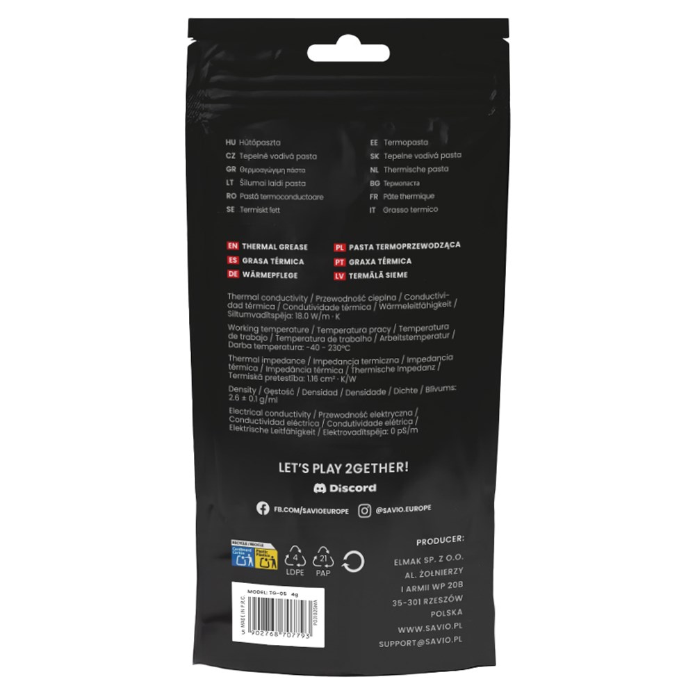 Termalna pasta SAVIO TG-05 (4g, 18 W/m·K)-1