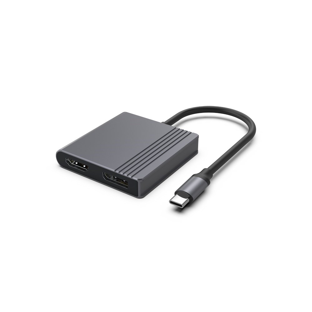 Adapter GEMBIRD A-CM-HDMIFDPF-01 USB-C na HDMI + DisplayPort (4K 60Hz)