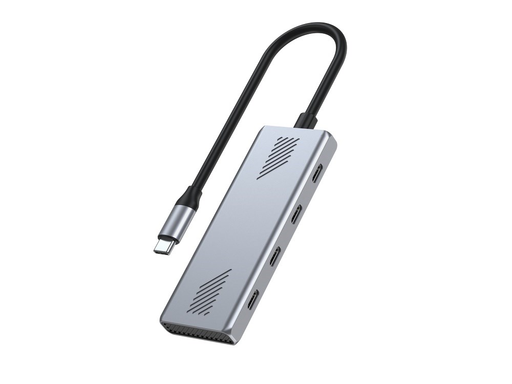 USB-C Multiport Hub GEMBIRD A-CM-COMBO6-01, 4K@60Hz HDMI, 2x USB-A, 1x USB-C 10Gbps, 100W PD, sivi-2