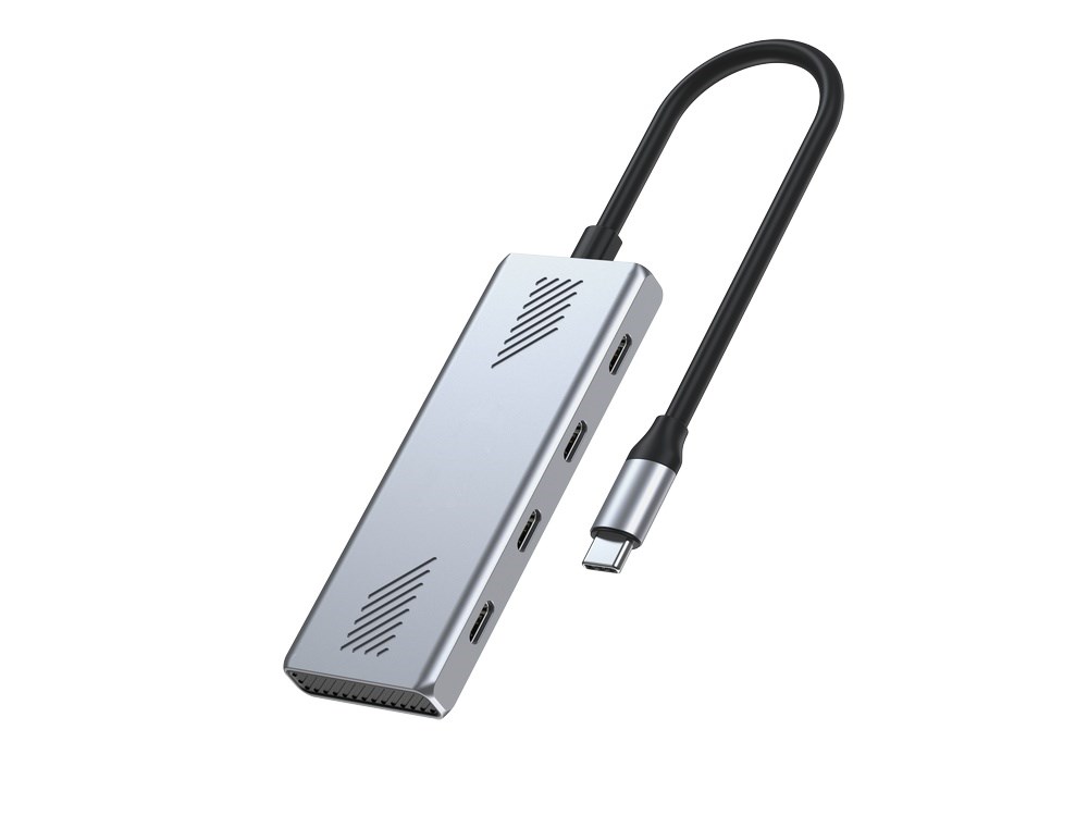 USB-C Multiport Hub GEMBIRD A-CM-COMBO6-01, 4K@60Hz HDMI, 2x USB-A, 1x USB-C 10Gbps, 100W PD, sivi
