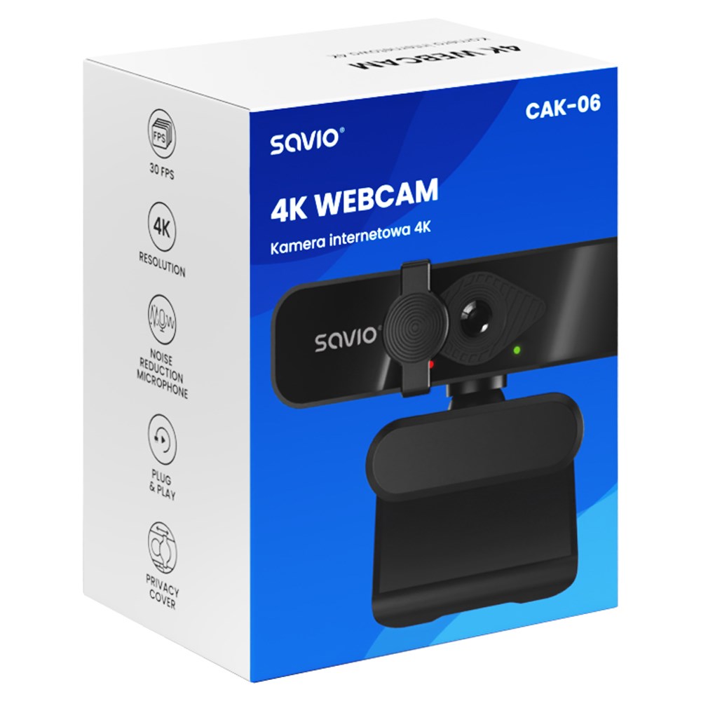 Web kamera SAVIO CAK-06 (4K UHD 3840x2160, Autofokus, Ugrađen mikrofon, USB)-4