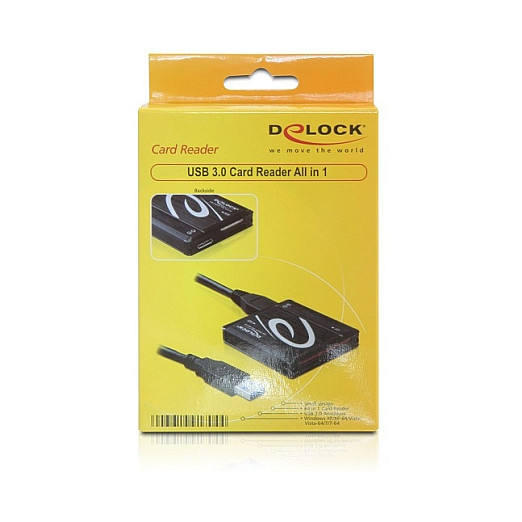 Čitač kartica DELOCK All in 1 USB 3.0 (USB 3.2 Gen 1, 5 Gbps, podrška za 2 kartice)-1