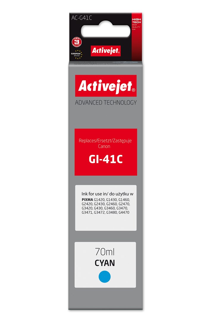 Tinta ACTIVEJET AC-G41C zamjenska za Canon GI-41C (70 ml, Cyan)