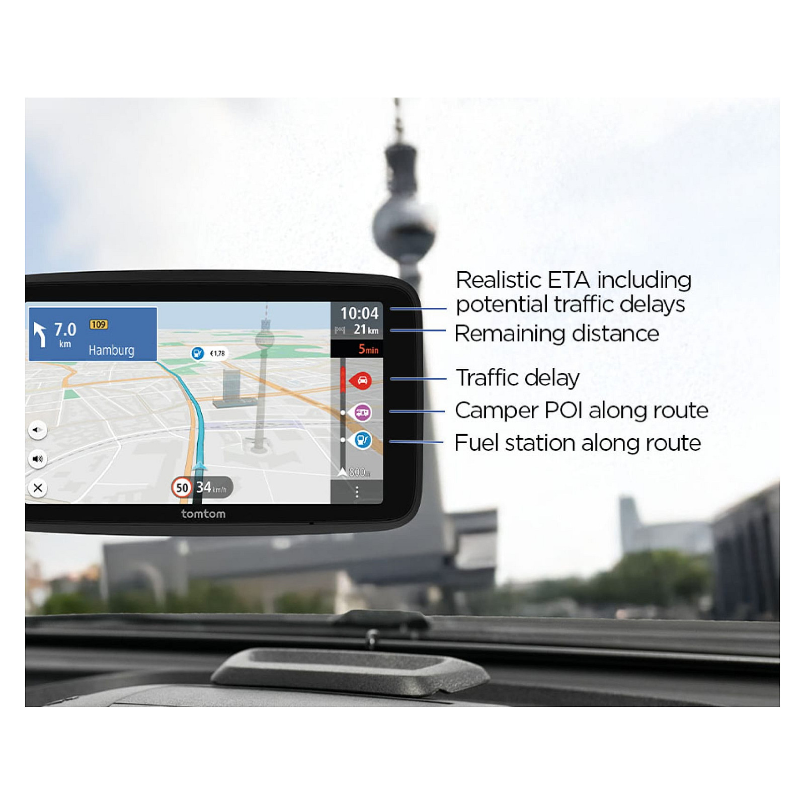 GPS navigacija TOMTOM GO Camper Tour (6" HD zaslon, karte svijeta, POI za kampere, TomTom Traffic)-3