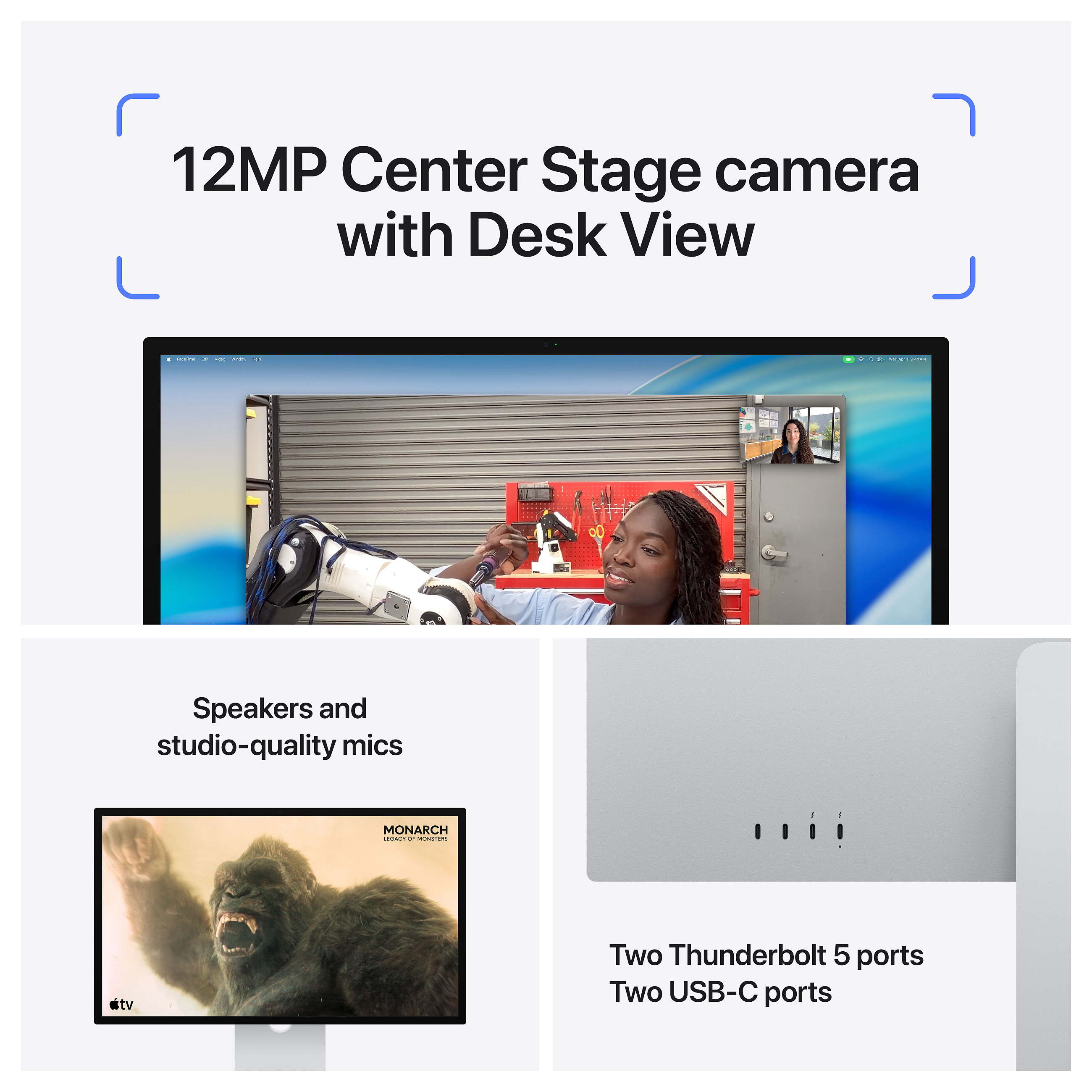 Monitor APPLE Studio Display 27" 5K Retina (Standard Glass, Stalak podesiv po nagibu)-3