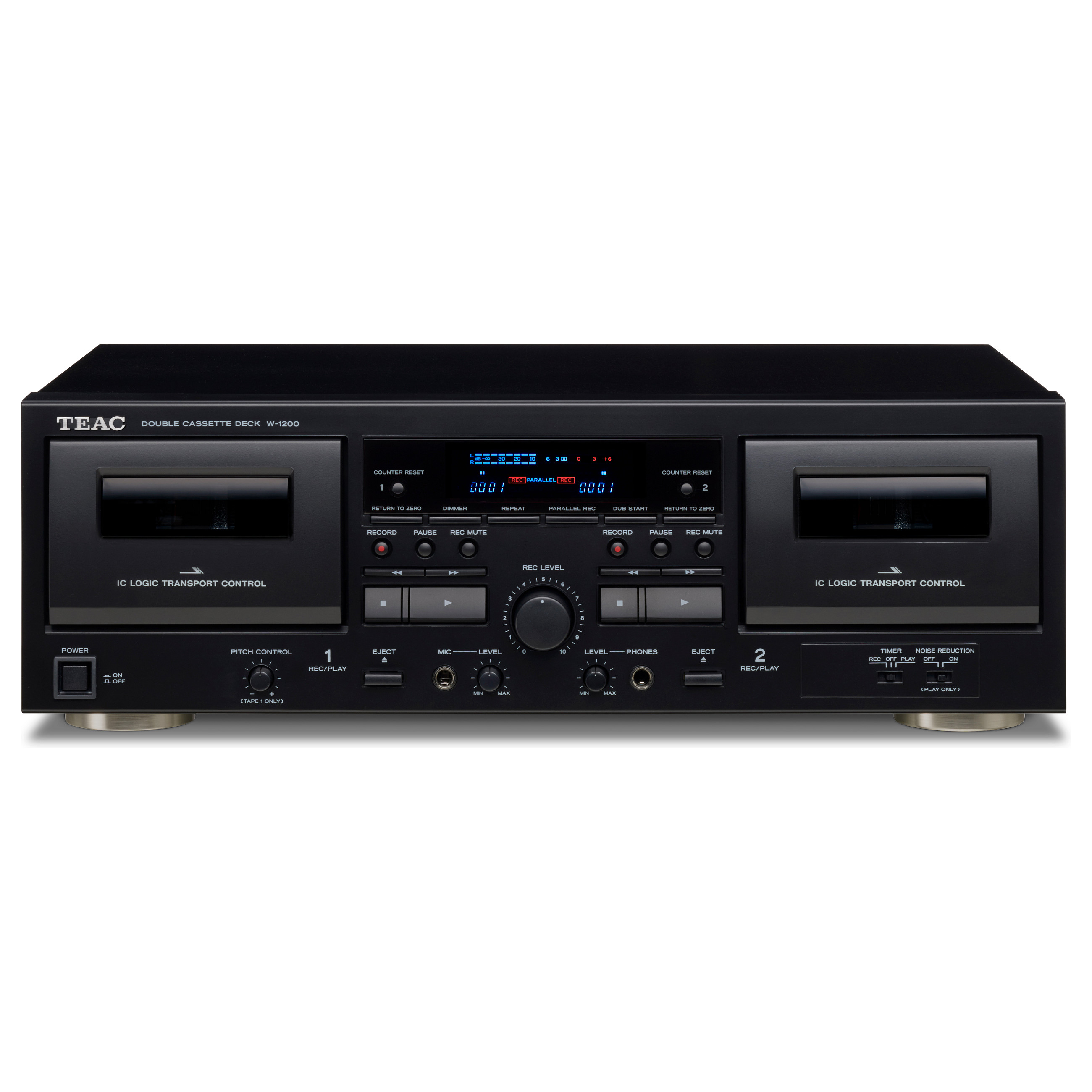 Dvostruki kazetofon TEAC W-1200 (USB, crna boja)