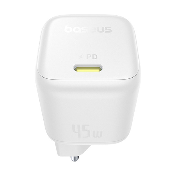 Kućni punjač BASEUS PicoGo GaN 45W USB-C (PD, EU utikač) bijeli-2