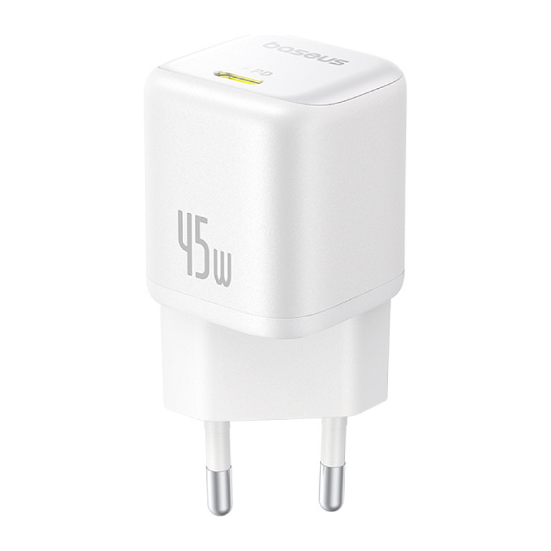 Kućni punjač BASEUS PicoGo GaN 45W USB-C (PD, EU utikač) bijeli-4