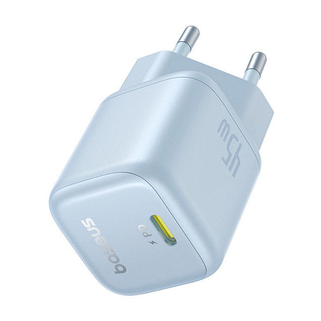 Kućni punjač BASEUS GaN5 Pro 45W (USB-C + USB-A, PD, QC) Plavi-2