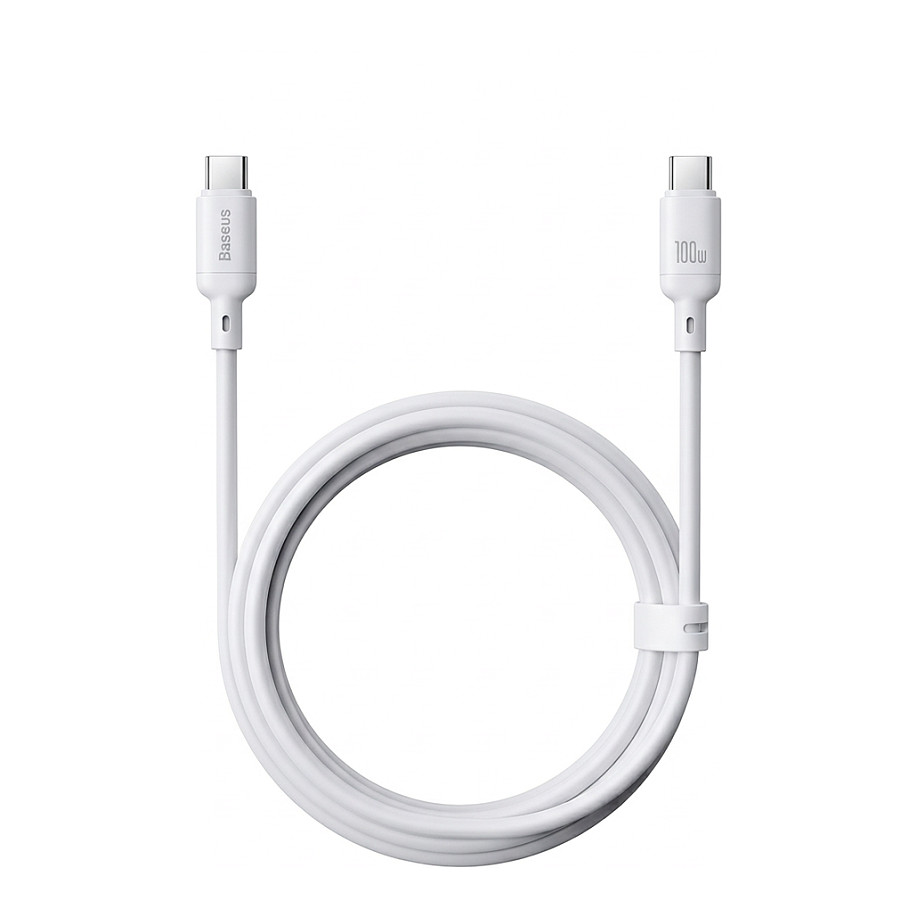 Baseus Silky Series USB-C na USB-C kabel 100W 2m (brzo punjenje, 480Mbps, tekući silikon) bijeli-0