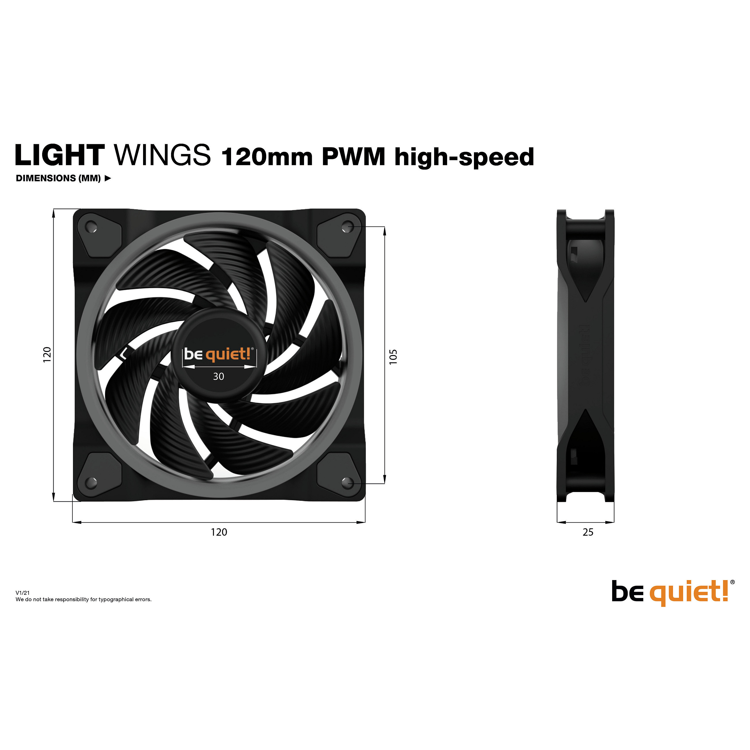 Ventilator za kućište BE QUIET! Light Wings 120mm PWM high-speed (ARGB, 2500 RPM, BL073)-6