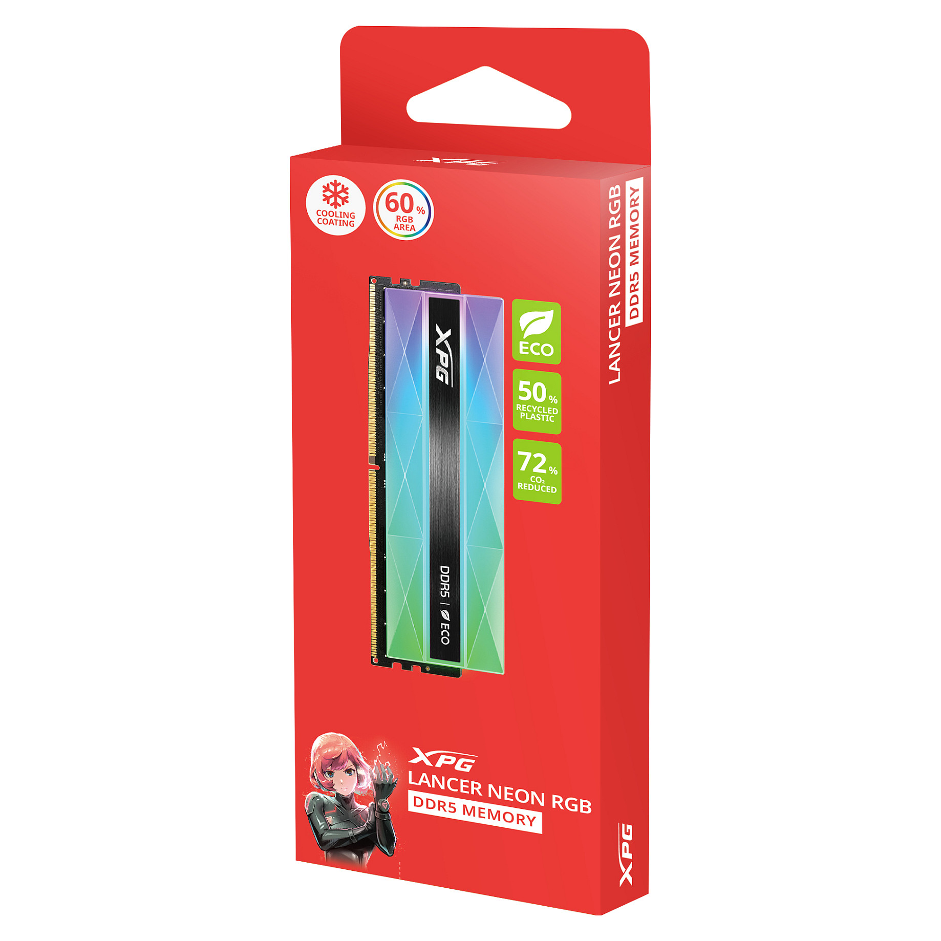 RAM memorija ADATA XPG LANCER NEON RGB 32GB (2x16GB) DDR5 6400MHz CL32 (AX5U6400C3216G-DCLANBK)-4