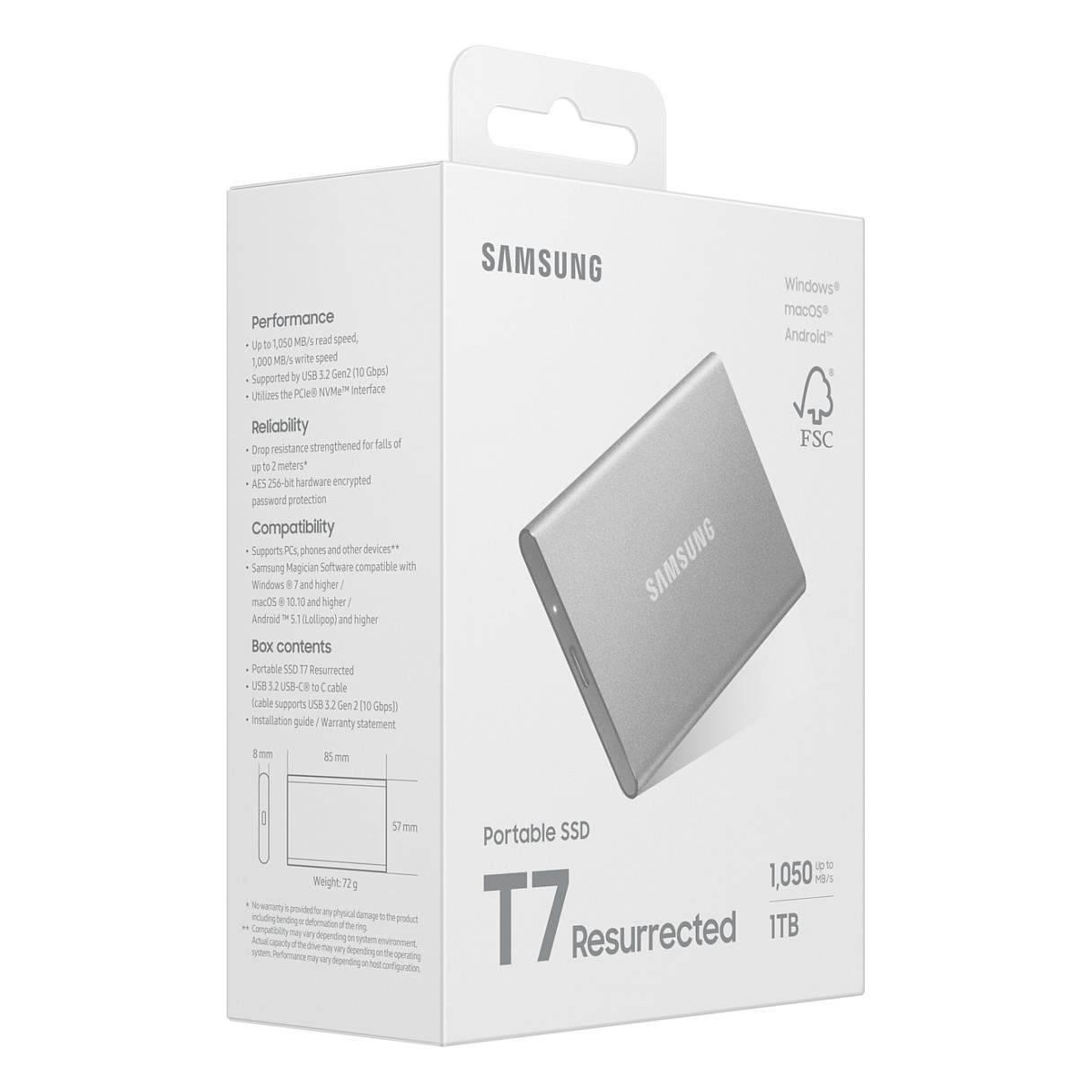 Prijenosni SSD disk SAMSUNG T7 1TB USB-C 3.2 Gen 2 Srebrni-11