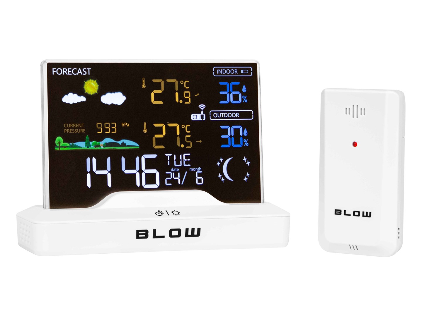 Bežična meteorološka stanica BLOW WS104 (DCF, vanjski senzor, bijela)-0